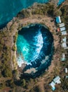 aerial drone view of the Broken Beach, Nusa Penida, Bali. View from above, stunning Broken Beach locally known as Pantai Royalty Free Stock Photo