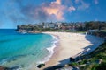 Aerial Drone View Bronte Beach houses and street of Bondi Sydney NSW Australia