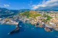 Aerial drone view of Camara de Lobos village panorama near to Funchal, Madeira Royalty Free Stock Photo