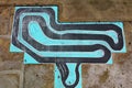 Aerial drone view of carting race track. Karting racetrack view above. Speedway kart field Royalty Free Stock Photo