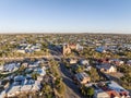 Aerial drone view of the Cathedral of the Sacred Heart of Jesus, a catholic church in Broken Hill, New South Wales, Australia Royalty Free Stock Photo