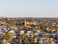 Aerial drone view of the Cathedral of the Sacred Heart of Jesus, a catholic church in Broken Hill, New South Wales, Australia Royalty Free Stock Photo