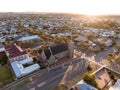 Aerial drone view of the Cathedral of the Sacred Heart of Jesus, a catholic church in Broken Hill, New South Wales, Australia Royalty Free Stock Photo