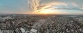 Aerial drone view of Chisinau at sunset, Moldova Royalty Free Stock Photo