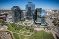 Aerial Drone View of the city of Saskatoon in Saskatchewan, Canada