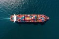 Aerial Drone View Of Container Cargo Ship In Sea AI generated