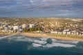 Aerial drone view of Cronulla and Cronulla Beach in the Sutherland Shire, South Sydney Royalty Free Stock Photo