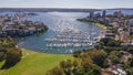 Aerial drone view of Darling Point and Rushcutters Bay in East Sydney, NSW Australia Royalty Free Stock Photo