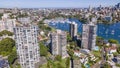 Aerial drone view of Darling Point and Rushcutters Bay in East Sydney, NSW Australia Royalty Free Stock Photo