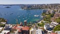 Aerial drone view of Darling Point and Rushcutters Bay in East Sydney, NSW Australia Royalty Free Stock Photo