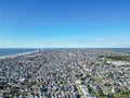 Aerial drone view of a densely populated New Jersey shore town Royalty Free Stock Photo