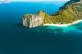 Aerial drone view of Dilumacad also called Helicopter Island in El Nido, Palawan, Philippines Royalty Free Stock Photo