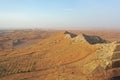 Drone view of Dry Desert in Dubai with Sand Ripples, High Dune Desert in United Arab Emirates Royalty Free Stock Photo