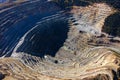 Aerial view of Europe second largest open pit copper mine, Rosia Poieni, Romania Royalty Free Stock Photo