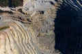 Aerial view of Europe second largest open pit copper mine, Rosia Poieni, Romania Royalty Free Stock Photo