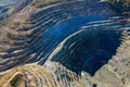 Aerial view of Europe second largest open pit copper mine, Rosia Poieni, Romania Royalty Free Stock Photo