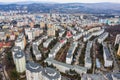 Aerial view of flat of blocks. Urban landscape