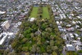 Aerial drone view of Forsythe Park in Savannah, Georgia