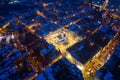 Aerial drone view on Gliwice old town and main square