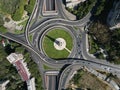 Aerial drone view of Heroes Square monument in Tbilisi, Georgia