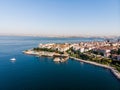 Aerial Drone View of Historical Moda Pier in Kadikoy / Istanbul.