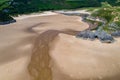 Aerial view of 3 cliffs bay Royalty Free Stock Photo