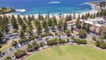 Aerial drone view of iconic Coogee Beach in Sydney, NSW Australia Royalty Free Stock Photo