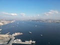 Aerial Drone View of Istanbul Bosphorus Royalty Free Stock Photo