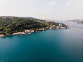 Aerial Drone View of Istanbul Bosphorus, Kandilli / Beykoz Royalty Free Stock Photo