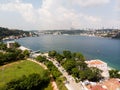 Aerial Drone View of Istanbul Bosphorus, Kandilli / Beykoz Royalty Free Stock Photo