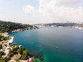 Aerial Drone View of Istanbul Bosphorus, Kandilli / Beykoz Royalty Free Stock Photo