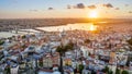 Aerial drone view of Istanbul at sunset, Turkey Royalty Free Stock Photo