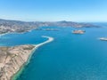 Aerial drone view ÃÂ°zmir FoÃÂ§a Turkey, Orak island Royalty Free Stock Photo