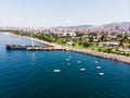 Aerial Drone View of Kartal Istanbul City Seaside with Garbage Scow Vessel Old Ship.