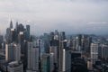 Aerial view of Kuala Lumpur city skyline during cloudy day