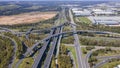 Aerial drone view of the Light Horse Interchange in Sydney, NSW Australia at the junction of the M4 Western Motorway and the M7