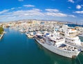 Aerial drone view of Limassol marina. Cyprus Royalty Free Stock Photo