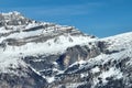 Aerial drone view of Madonna di Campiglio Trentino and ursus snowpark in Val Rendena dolomites Italy in winter Royalty Free Stock Photo