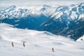 Aerial drone view of Madonna di Campiglio and ursus snowpark in Val Rendena dolomites Italy Royalty Free Stock Photo