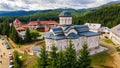 Aerial drone view of the Oasa Monastery in Romania Royalty Free Stock Photo