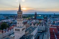 Aerial drone view on Opole town hall Royalty Free Stock Photo