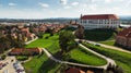 Aerial Drone View over Ptuj Castle in Slovenia Royalty Free Stock Photo