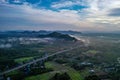 Aerial view of Pakbara small village in Thailand