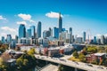 Aerial drone view panoramic downtown skyscrapers cityscape of Atlanta city skyline in USA buildings landscape Royalty Free Stock Photo