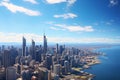 Aerial drone view panoramic downtown skyscrapers cityscape of Melbourne city skyline in Australia at night buildings landscape Royalty Free Stock Photo