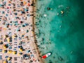 Aerial Drone View Of People Having Fun And Relaxing On Costinesti Beach In Romania