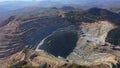 Aerial drone view of Rosia Poieni open pit copper mine, Romania