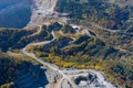 Aerial view of Rosia Poieni open pit copper mine, Romania Royalty Free Stock Photo