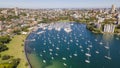 Aerial drone view of Rushcutters Bay and Elizabeth Bay in East Sydney, NSW Australia Royalty Free Stock Photo