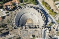 Aerial drone View Of Side Antique City